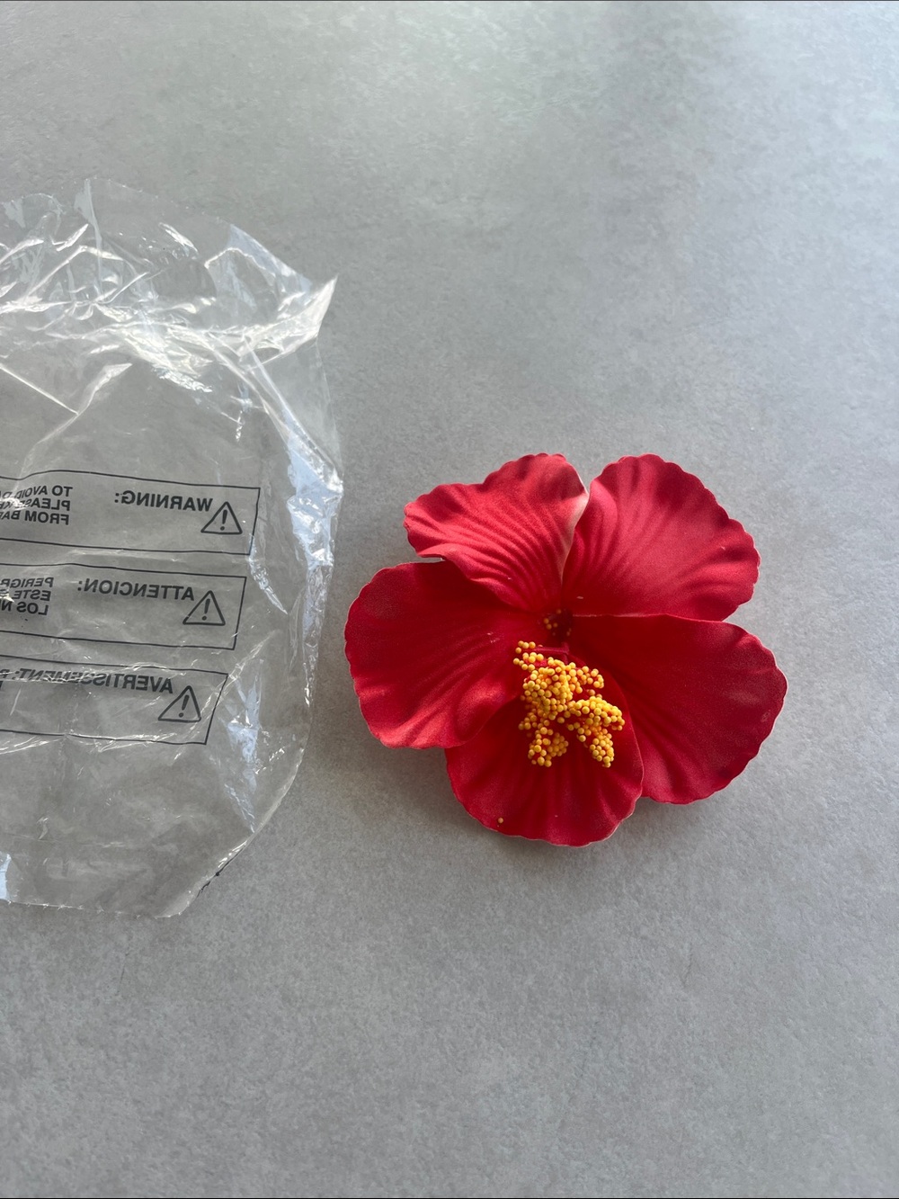 Zara Red Hibiscus Flower Hair Clip